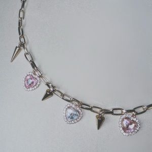 Hearts and spikes necklace